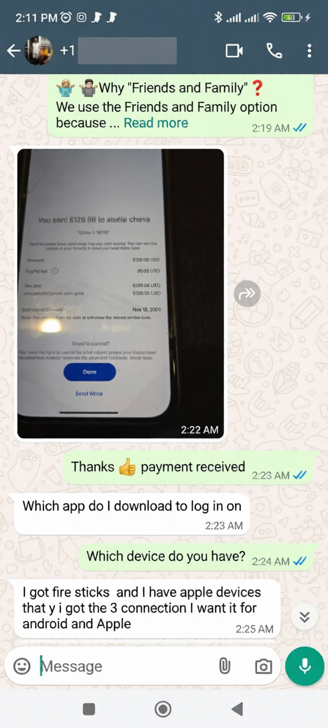 Customer WhatsApp review